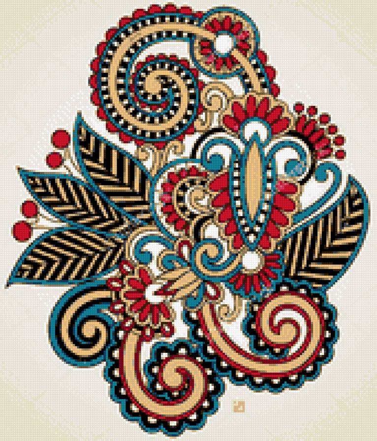 Орнамент - цветы, орнамент - предпросмотр