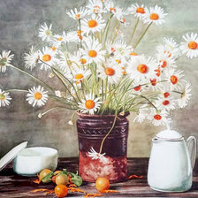 Схема вышивки «Натюрморт с ромашками»