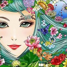 Схема вышивки «Девушка лето»