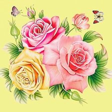 Схема вышивки «роза нежная»