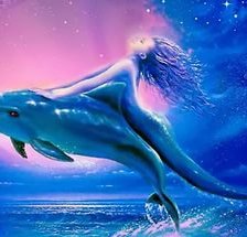 Схема вышивки «Дельфин и русалка»