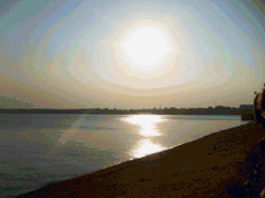 обское море - закат, море, отражение, солнце - предпросмотр