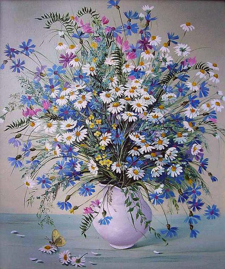 Ромашки в вазе - ромашки - оригинал