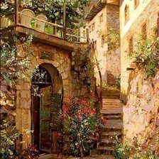 Схема вышивки «Старая улица»