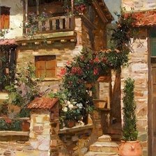 Схема вышивки «Дворик»