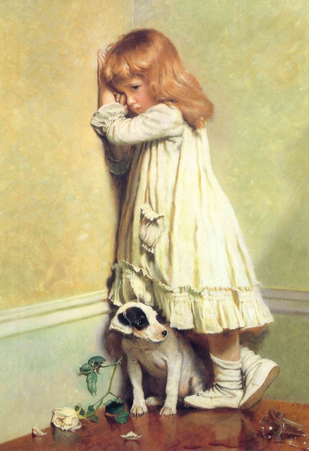 друзья - люди, картина, собаки - оригинал