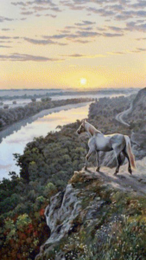 лошадь - пейзаж, лошади, природа - предпросмотр