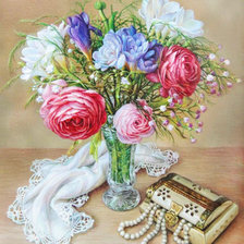 Схема вышивки «Натюрморт с бусами»