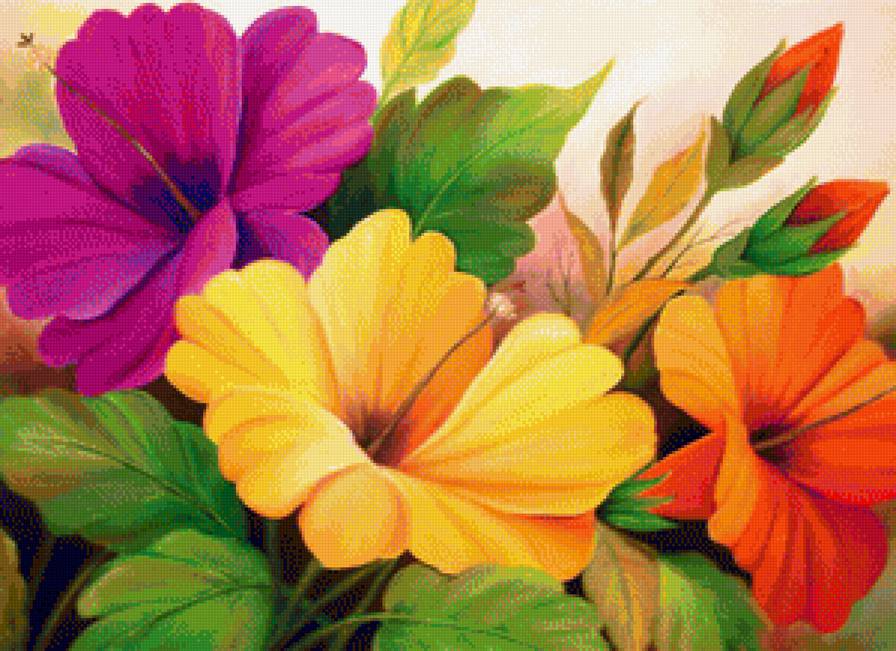 Гибискус - роза, цветок, букет, цветы - предпросмотр