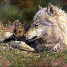 Схема вышивки «волки»