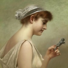 Схема вышивки «Девушка с ангелочком»