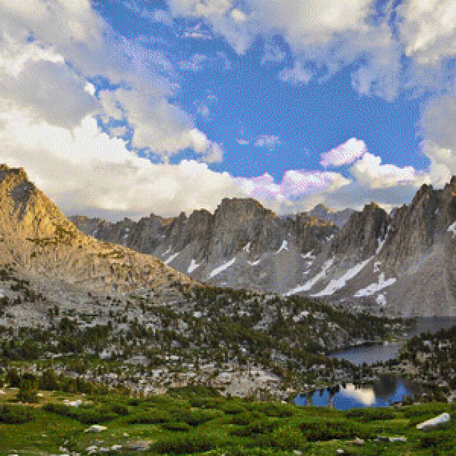 Пейзаж - пейзаж, озеро, горы, небо, природа - предпросмотр