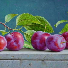 Схема вышивки «Натюрморт со сливами»