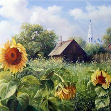 Схема вышивки «"Подсолнухи. Михайловское".»