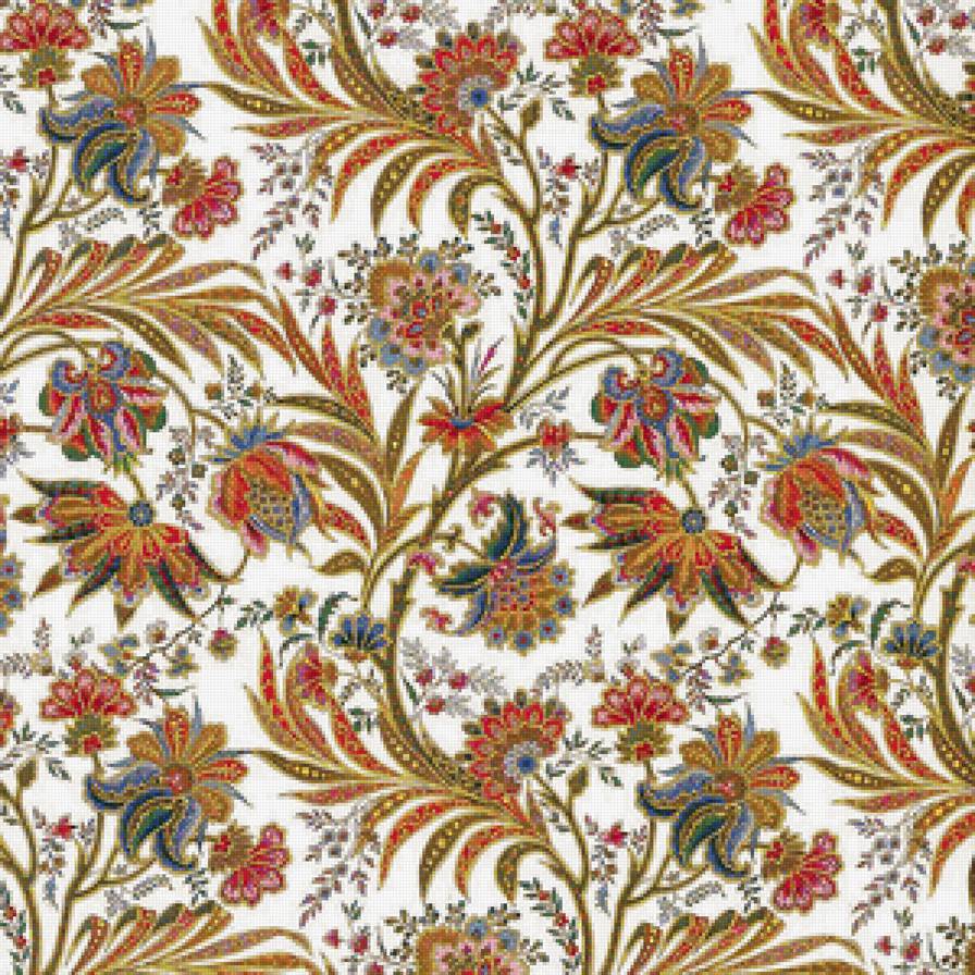 старинный рисунок - цветы, подушка - предпросмотр