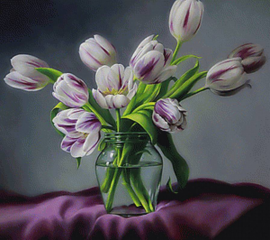 тюльпаны в банке - тюльпаны, букет, цветы - предпросмотр