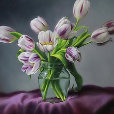 Схема вышивки «тюльпаны в банке»