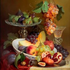 Схема вышивки «Натюрморт с виноградом»