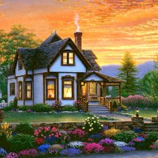 Схема вышивки «коттедж»