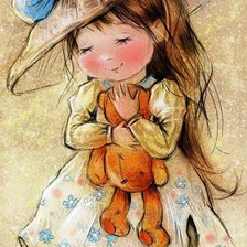 Схема вышивки «девочка с игрушкой»
