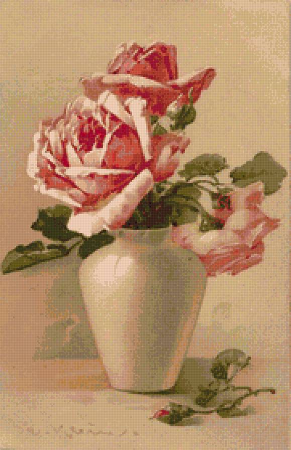 Розы в вазе 1 Катарина Кляйн - цветы розы открытки - предпросмотр