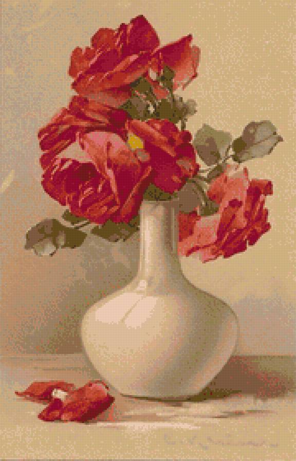 Розы в вазе 2 Катарина Кляйн - цветы розы открытки - предпросмотр