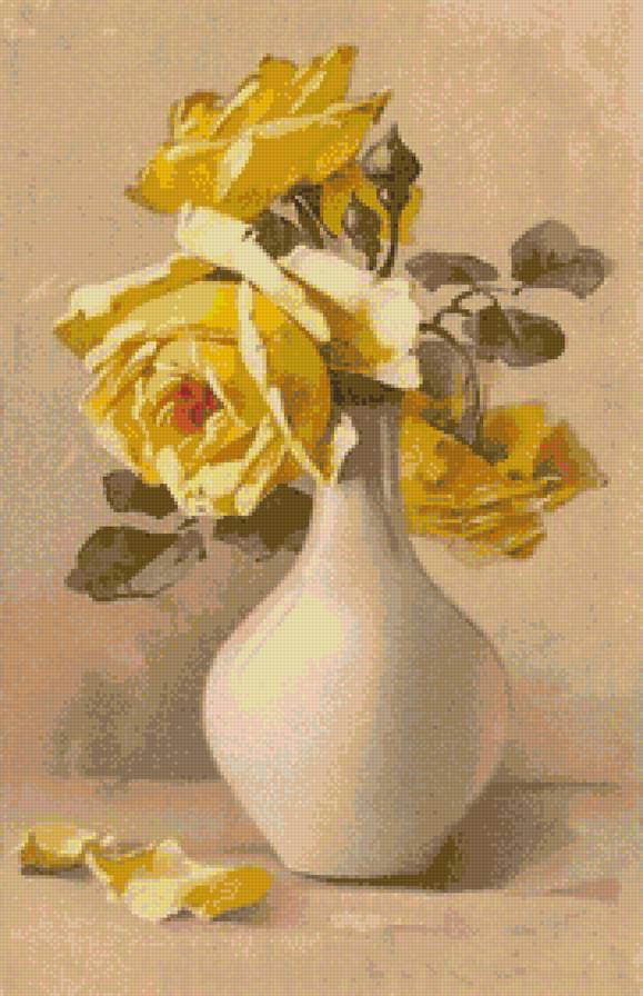 Розы в вазе 3 Катарина Кляйн - цветы розы открытки - предпросмотр