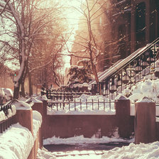 Схема вышивки «Снежные улицы»