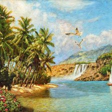 Схема вышивки «Берег моря»