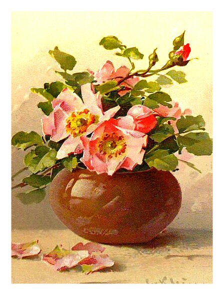 Букет в вазе - вышивка крестом - оригинал