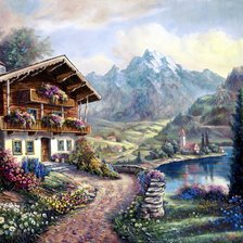 Схема вышивки «пейзаж»