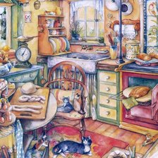 Схема вышивки «кошки»