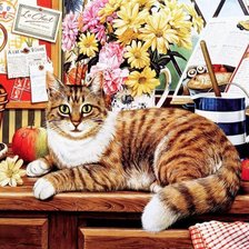 Схема вышивки «Важный кот»