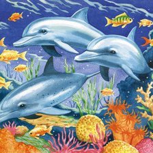 Схема вышивки «Дельфины»