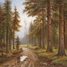 Схема вышивки «лесная дорога»