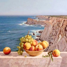 Схема вышивки «Горы, море и фрукты»