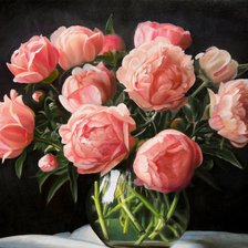 Схема вышивки «Пионы в вазе»