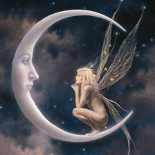 Схема вышивки «эльф на луне»