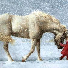 Схема вышивки «А снег идет...»