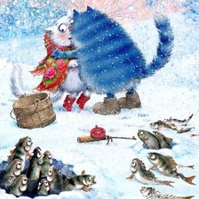 Схема вышивки «Синие коты»