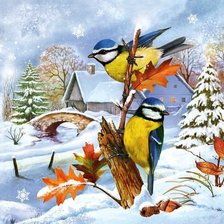 Схема вышивки «синички»