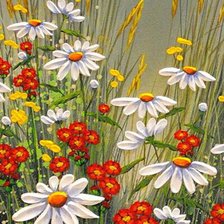 Схема вышивки «ромашки»