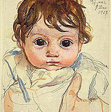 Схема вышивки «Зинаида Серебрякова. Портрет Александра Серебрякова»