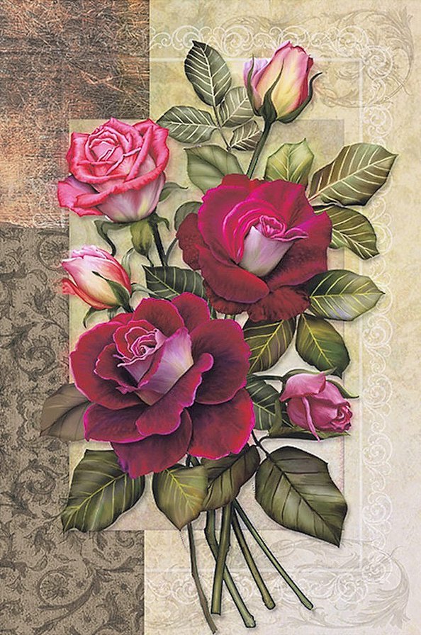 "как хороши,как свежи были розы..." - розы, роза, букет, красные цветы - оригинал