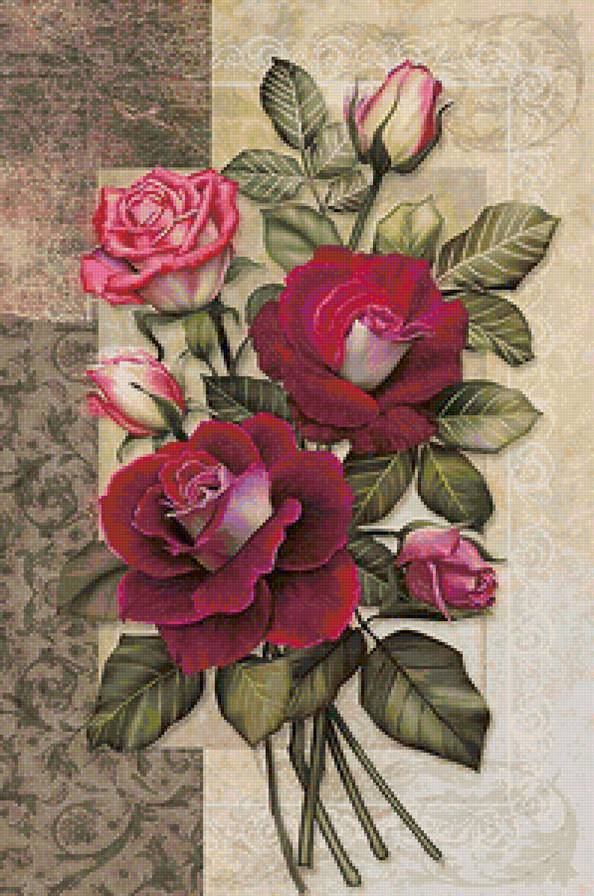 "как хороши,как свежи были розы..." - букет, розы, красные цветы, роза - предпросмотр