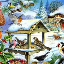 Схема вышивки «Кормушка»