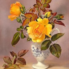 Схема вышивки «желтые розы»