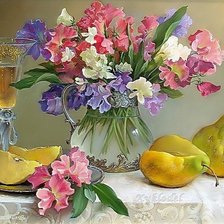 Схема вышивки «натюрморт с грушами»