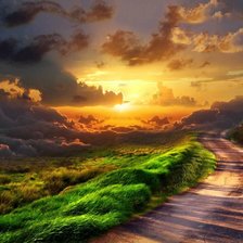 Схема вышивки «дорога, пейзаж»