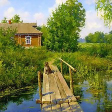 Схема вышивки «На мостике»